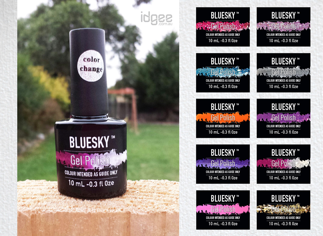 Gel Polish Label Designs For Bluesky Com Au Idgee Designs Website Design And Graphic Design Services Melbourne