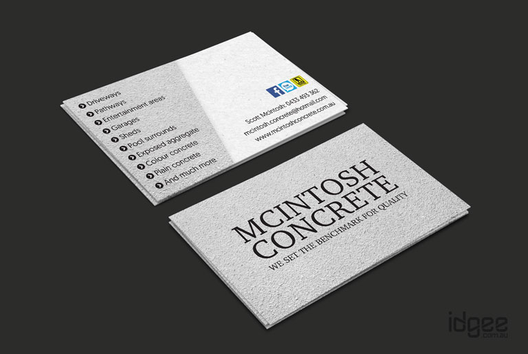 Business Card Design Melbourne | cintosh Concrete